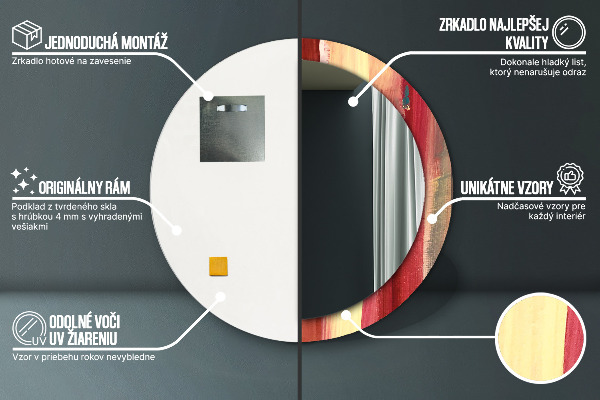 Runder spiegel bedrucktem rahmen Zusammenfassung Bild