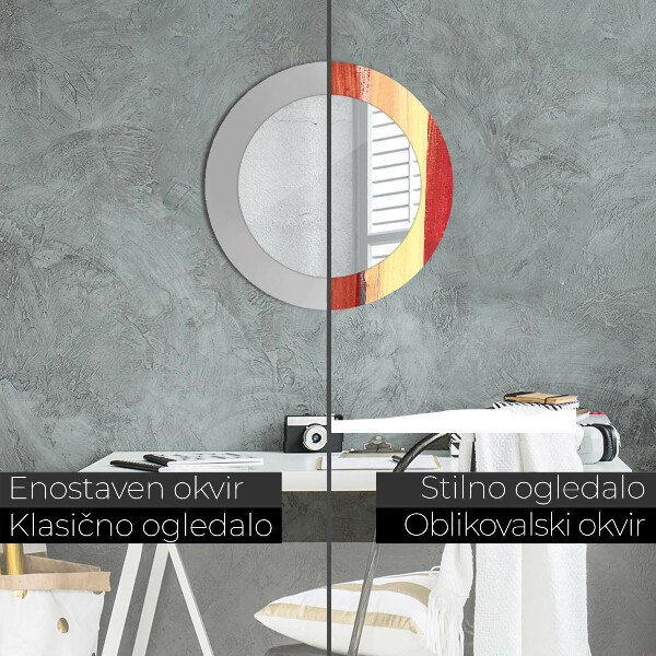 Runder spiegel bedrucktem rahmen Zusammenfassung Bild