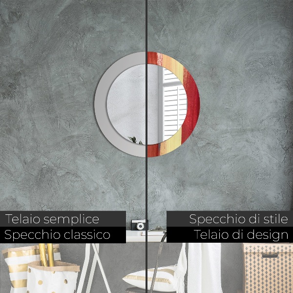 Runder spiegel bedrucktem rahmen Zusammenfassung Bild