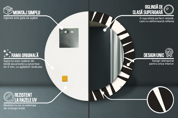 Runder spiegel aufdruck Abstraktionsgeometrie