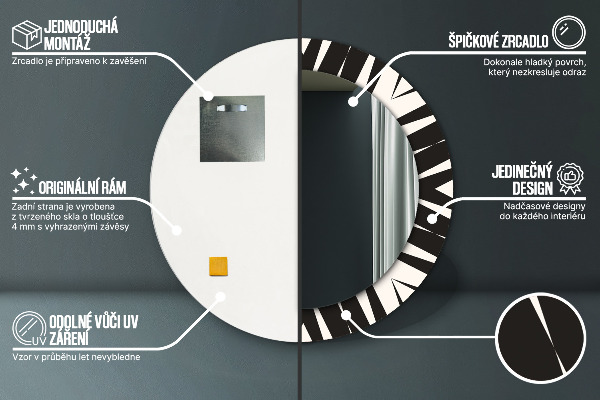 Runder spiegel aufdruck Abstraktionsgeometrie