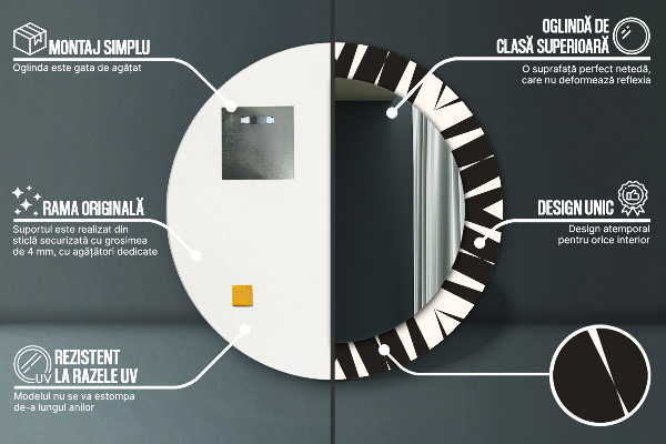 Runder spiegel aufdruck Abstraktionsgeometrie