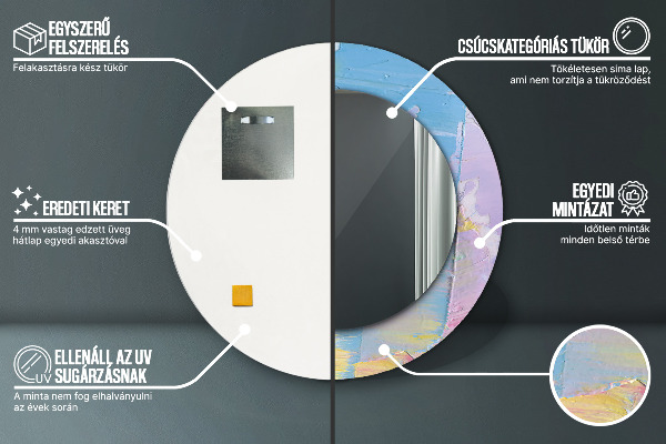 Runder spiegel aufdruck Ölfarbe Textur