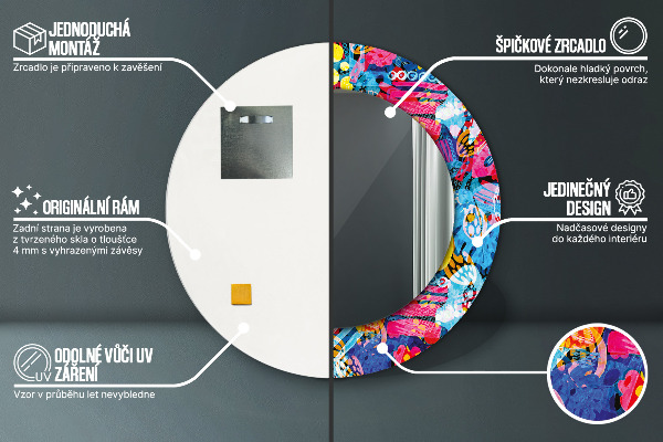 Runder spiegel aufdruck Farbenfrohe Krebs