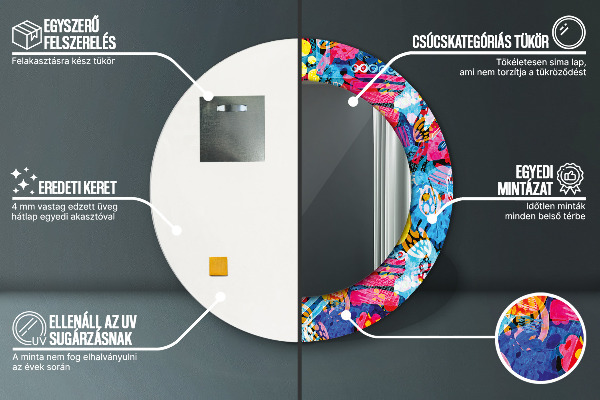 Runder spiegel aufdruck Farbenfrohe Krebs