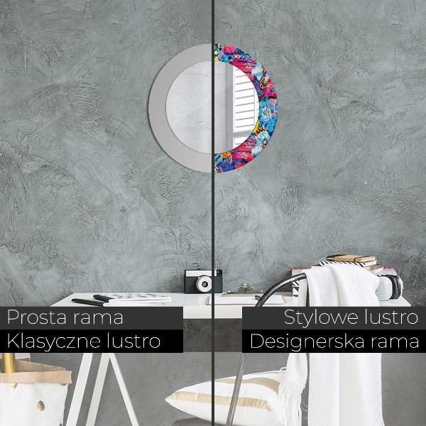 Runder spiegel aufdruck Farbenfrohe Krebs