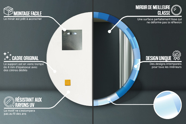 Runder spiegel aufdruck Blau Abstract