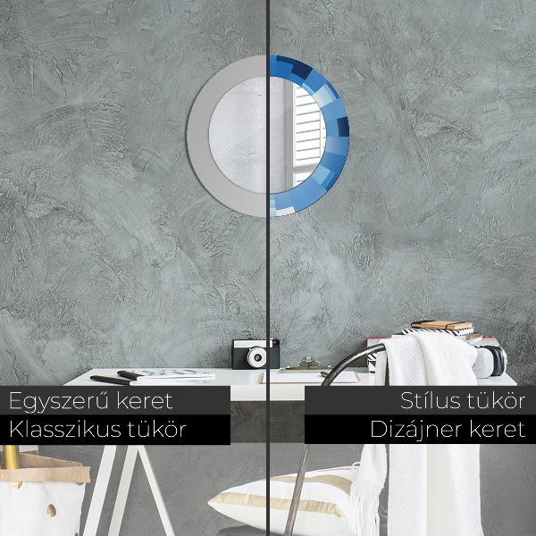 Runder spiegel aufdruck Blau Abstract