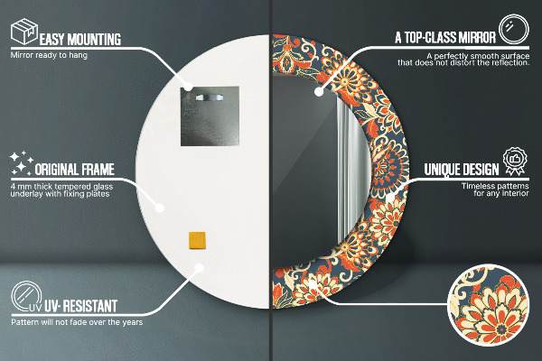 Runder spiegel aufdruck Blumen-Jahrbuch-Illustration