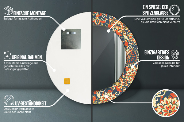 Runder spiegel aufdruck Blumen-Jahrbuch-Illustration