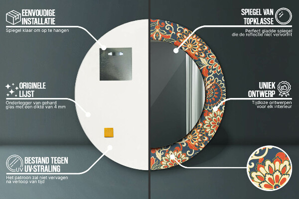 Runder spiegel aufdruck Blumen-Jahrbuch-Illustration