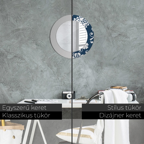 Runder spiegel bedrucktem rahmen Paisley Komposition