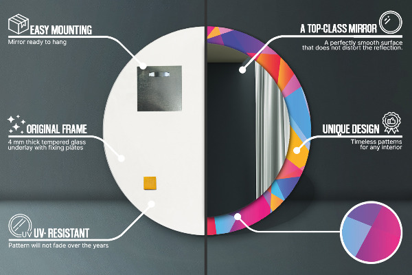 Runder spiegel mit dekoration Geometrische Zusammensetzung