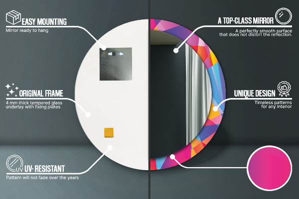 Runder spiegel mit dekoration Geometrische Zusammensetzung