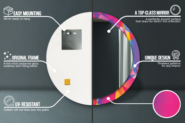 Runder spiegel mit dekoration Geometrische Zusammensetzung
