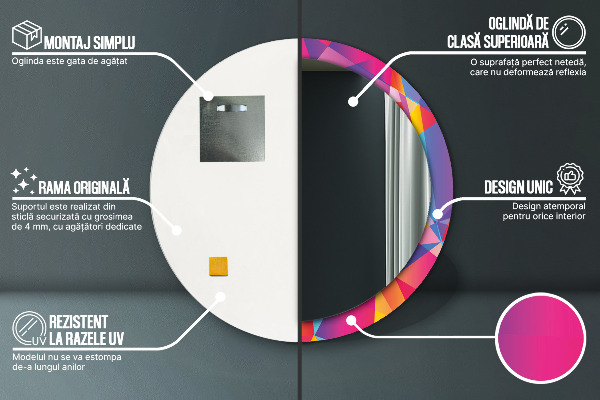 Runder spiegel mit dekoration Geometrische Zusammensetzung
