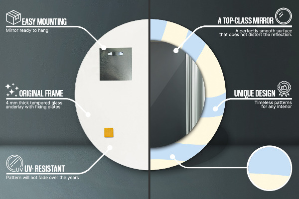 Runder spiegel mit dekoration Abstrakte Form