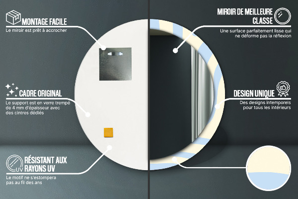 Runder spiegel mit dekoration Abstrakte Form