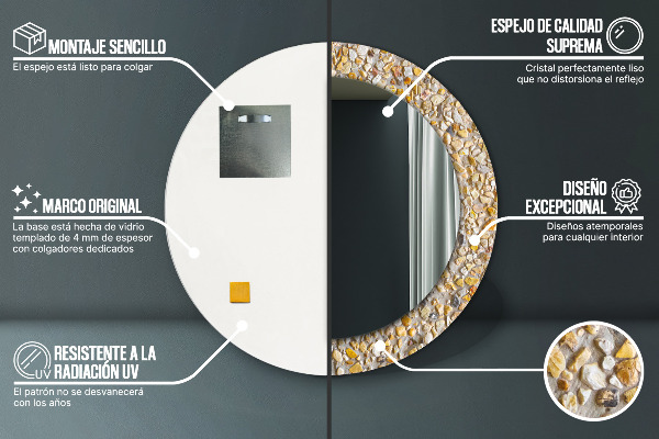 Runder spiegel mit dekoration Lastrischer Muster