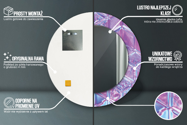 Runder spiegel bedrucktem rahmen Zusammenfassung surreal