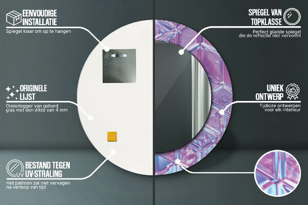 Runder spiegel bedrucktem rahmen Zusammenfassung surreal