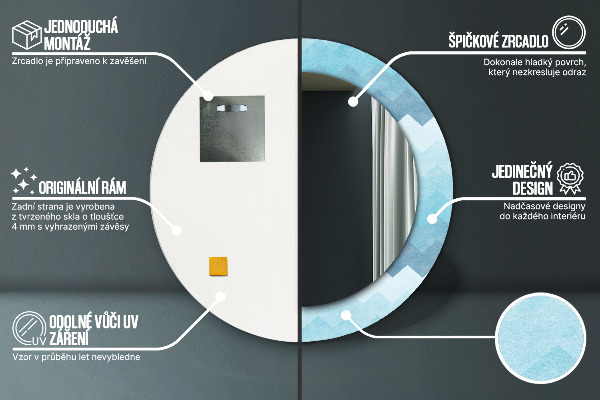 Runder spiegel bedrucktem rahmen Schuhmachermuster