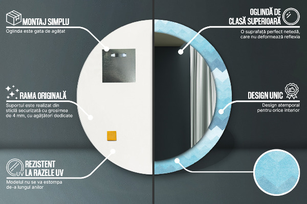 Runder spiegel bedrucktem rahmen Schuhmachermuster