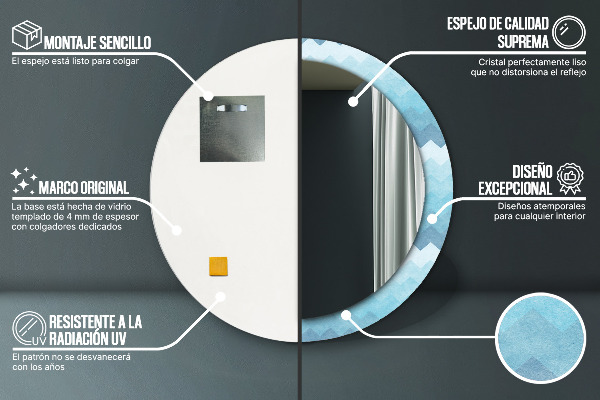 Runder spiegel bedrucktem rahmen Schuhmachermuster