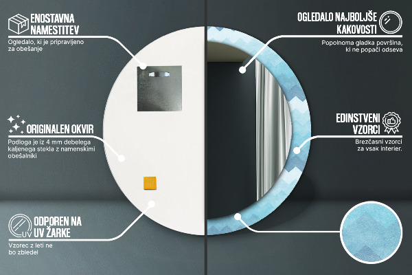 Runder spiegel bedrucktem rahmen Schuhmachermuster