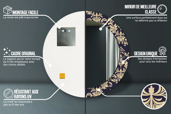 Runder spiegel aufdruck Blumenmuster