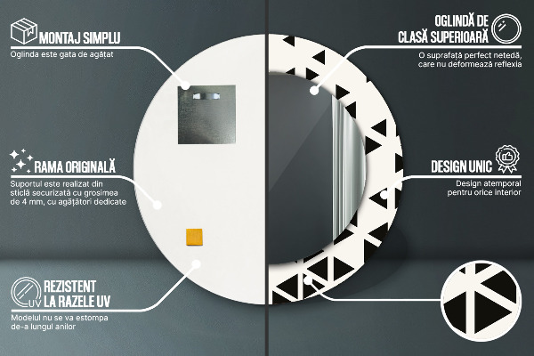 Runder spiegel aufdruck Zusammenfassung geometrisch