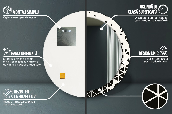 Runder spiegel aufdruck Zusammenfassung geometrisch
