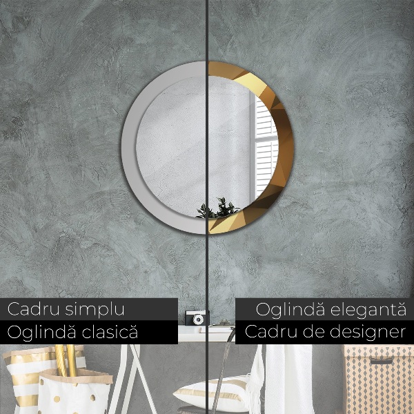 Runder spiegel mit dekoration Gold Abstraktion