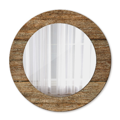 Runder spiegel mit dekoration Altes Holz