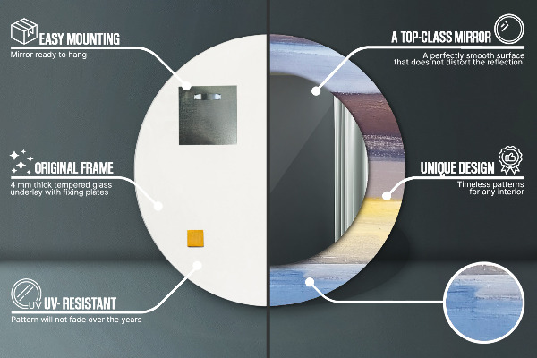 Runder spiegel mit dekorativem aufdruck Zusammenfassung Bild