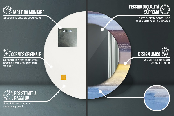 Runder spiegel mit dekorativem aufdruck Zusammenfassung Bild