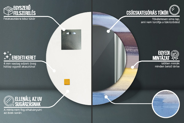 Runder spiegel mit dekorativem aufdruck Zusammenfassung Bild