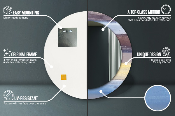 Runder spiegel mit dekorativem aufdruck Zusammenfassung Bild