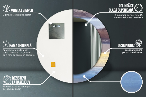 Runder spiegel mit dekorativem aufdruck Zusammenfassung Bild