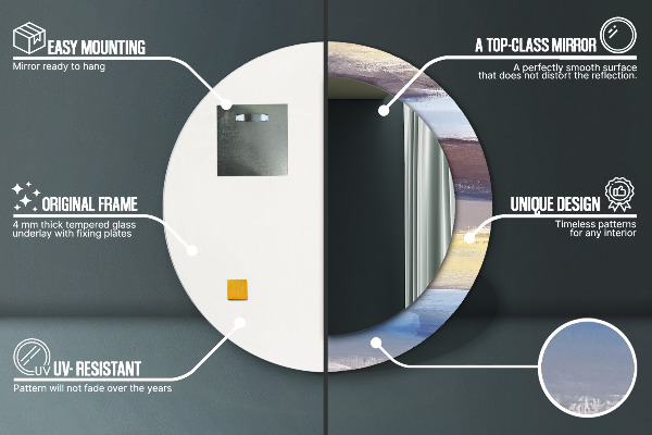 Runder spiegel mit dekorativem aufdruck Zusammenfassung Bild