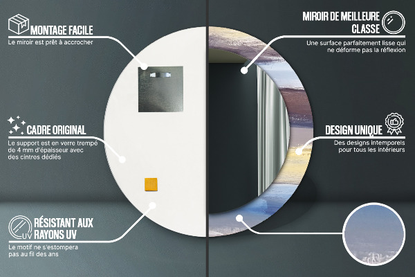 Runder spiegel mit dekorativem aufdruck Zusammenfassung Bild