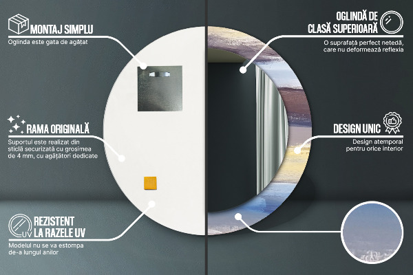 Runder spiegel mit dekorativem aufdruck Zusammenfassung Bild