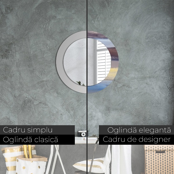 Runder spiegel mit dekorativem aufdruck Zusammenfassung Bild