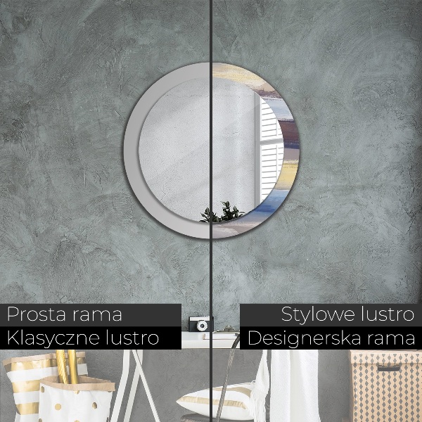 Runder spiegel mit dekorativem aufdruck Zusammenfassung Bild