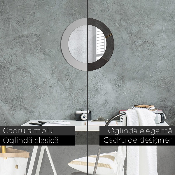 Runder spiegel aufdruck Graue Dreiecke