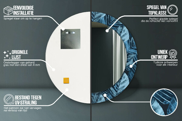 Runder spiegel mit dekoration Dschungelblätter