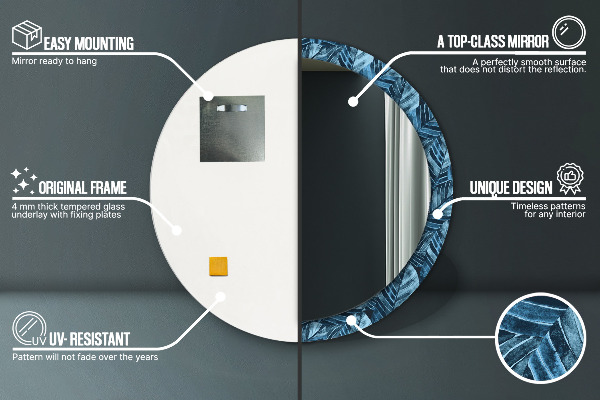 Runder spiegel mit dekoration Dschungelblätter