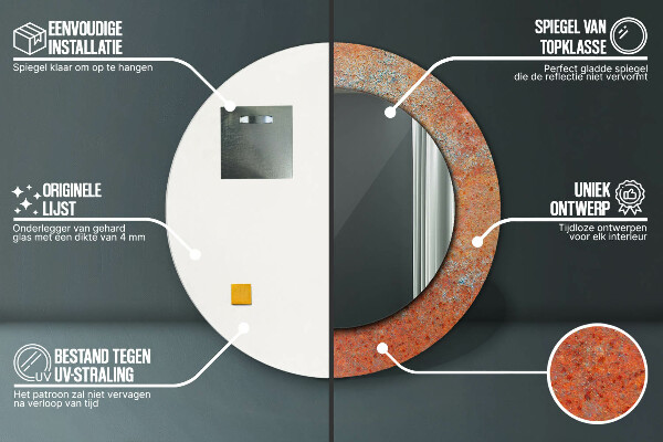 Runder spiegel mit dekoration Rostiges Metall