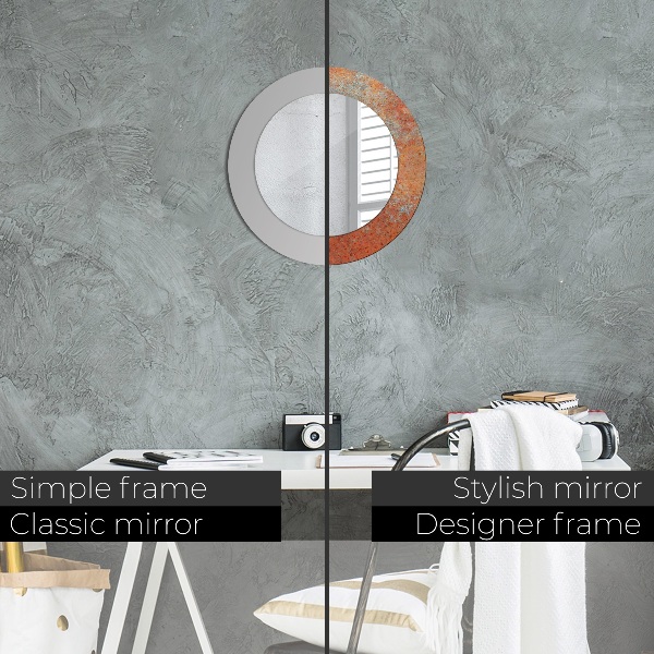 Runder spiegel mit dekoration Rostiges Metall