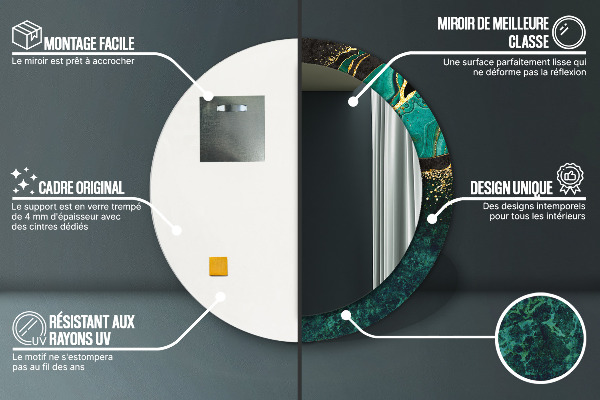 Runder spiegel mit dekoration Marmorgrün